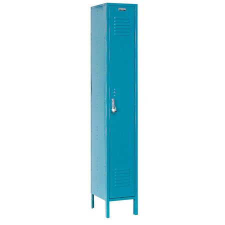 GLOBAL INDUSTRIAL 1-Tier 1 Door Locker, 15Wx18Dx72H, Blue, Assembled 652172BL